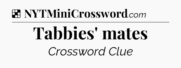 Solution: Tabbies' mates - NYT Crossword