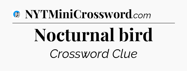 Nocturnal bird Crossword Clue