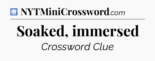 Soaked, immersed Puzzle Page Crossword Clue