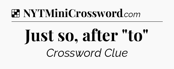 Solution: Just so, after 