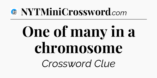 One of many in a chromosome Crossword Clue