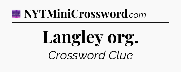 Langley org - Thomas Joseph Crossword