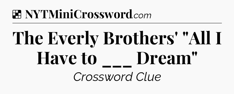 Solution: The Everly Brothers' 