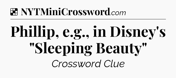 Solution: Phillip, e.g., in Disney's 
