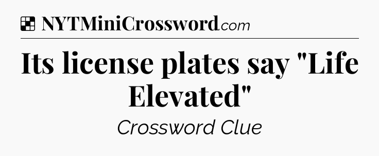 Solution: Its license plates say 