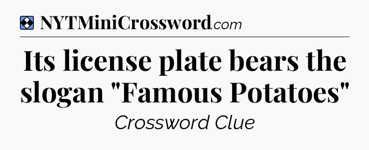 Solution: Its license plate bears the slogan 
