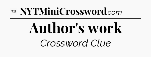Author's work - WSJ Crossword