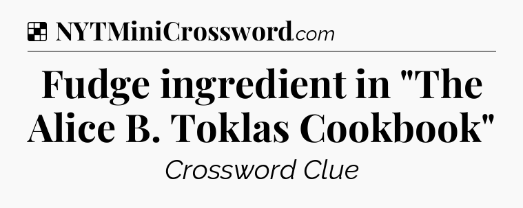 Solution: Fudge ingredient in 