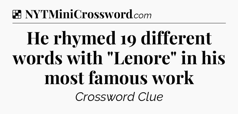 Solution: He rhymed 19 different words with 