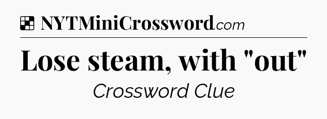 Solution: Lose steam, with 
