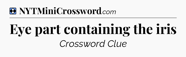 Solution: Eye part containing the iris - NYT Mini Crossword