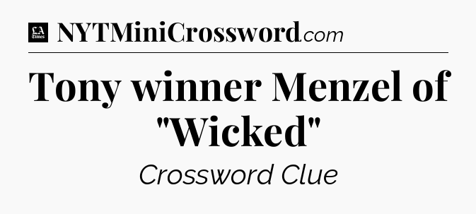 Tony winner Menzel of 