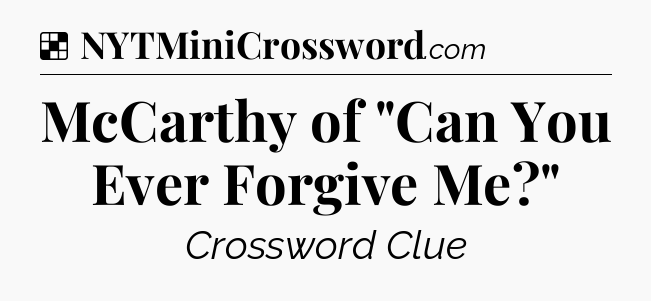 Solution: McCarthy of 