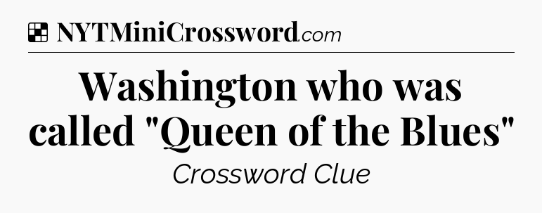 Solution: Washington who was called 