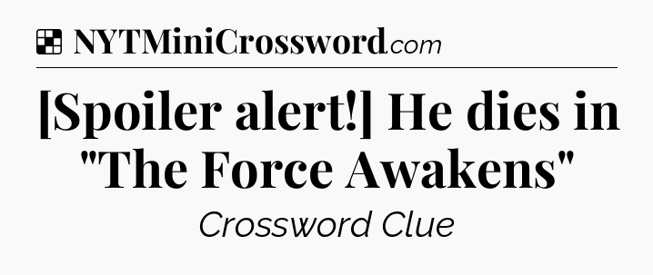 Solution: [Spoiler alert!] He dies in 