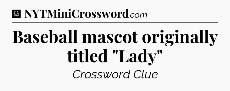 Baseball mascot originally titled 