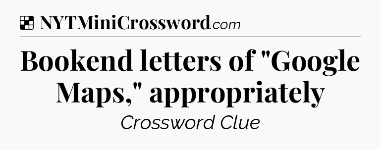 Solution: Bookend letters of 