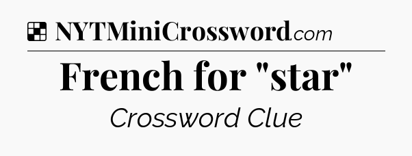 Solution: French for 