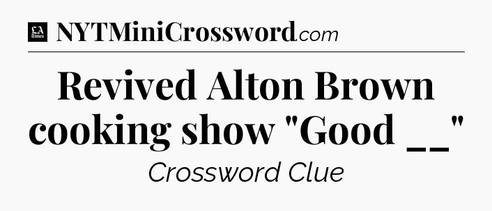 Revived Alton Brown cooking show 