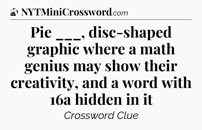 Pie ___, disc-shaped graphic where a math genius may show their creativity, and a word with 16a hidden in it - Daily Themed Classic Crossword