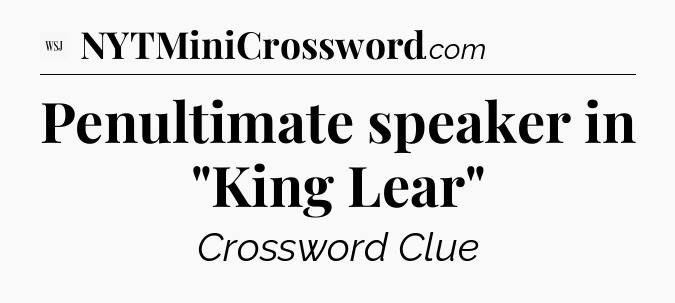 Penultimate speaker in 