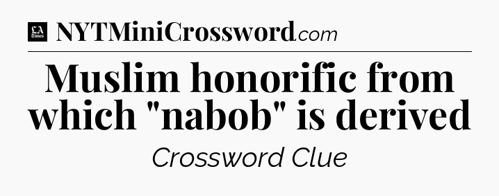 Muslim honorific from which 