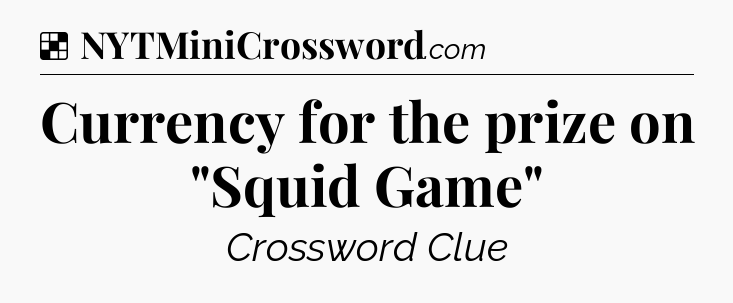 Solution: Currency for the prize on 