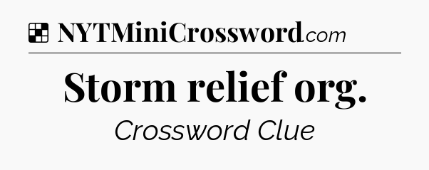Solution: Storm relief org - NYT Crossword