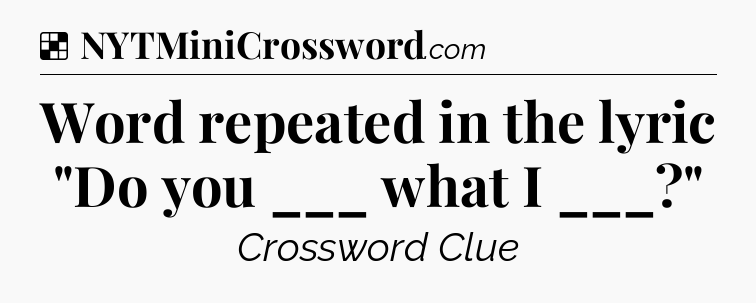 Solution: Word repeated in the lyric 