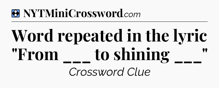 Solution: Word repeated in the lyric 