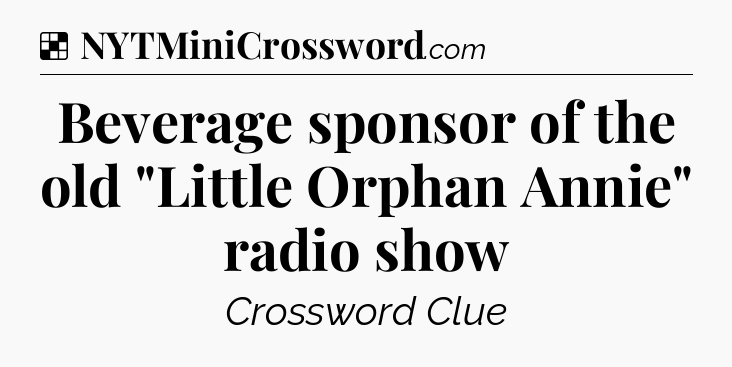 Solution: Beverage sponsor of the old 