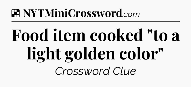 Solution: Food item cooked 