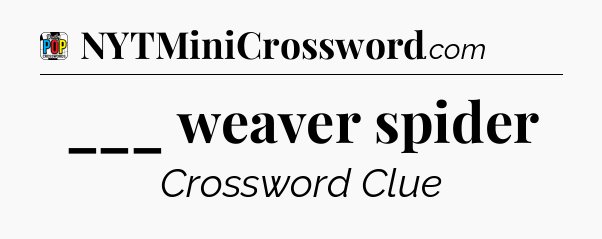 ___ weaver spider Crossword Clue
