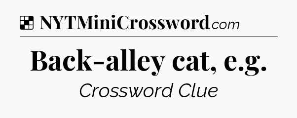 Solution: Back-alley cat, e.g - NYT Crossword