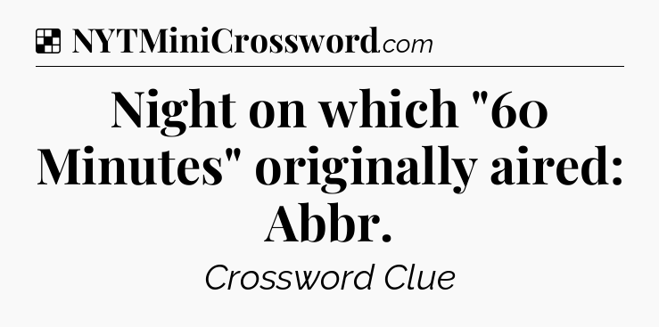 Solution: Night on which 