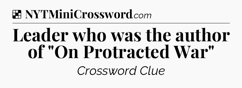 Solution: Leader who was the author of 