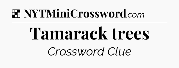 Solution: Tamarack trees - NYT Crossword
