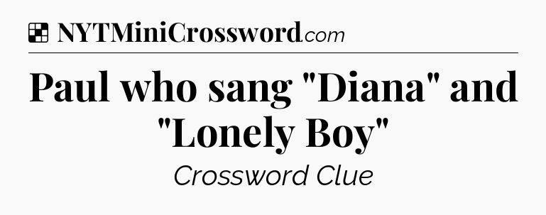 Solution: Paul who sang 