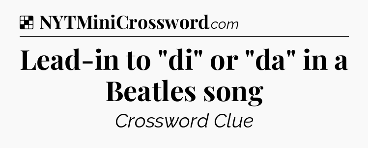 Solution: Lead-in to 