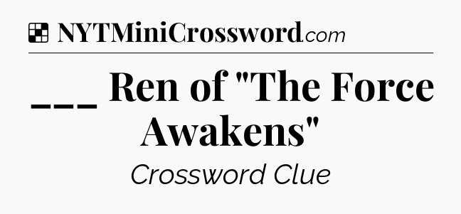 Solution: ___ Ren of 