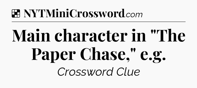 Solution: Main character in 