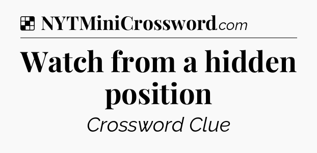 Solution: Watch from a hidden position - NYT Crossword