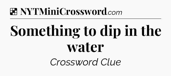 Solution: Something to dip in the water - NYT Crossword