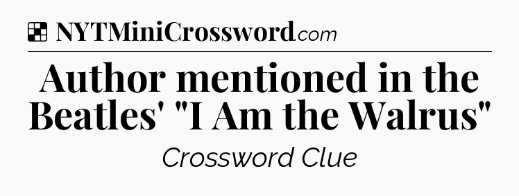 Solution: Author mentioned in the Beatles' 