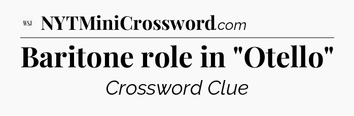 Baritone role in 