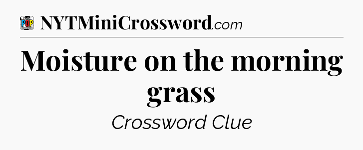 Moisture on the morning grass Crossword Clue