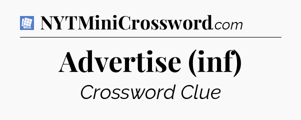 Advertise (inf) Puzzle Page Crossword Clue