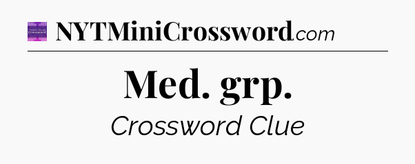 Med. grp - Thomas Joseph Crossword