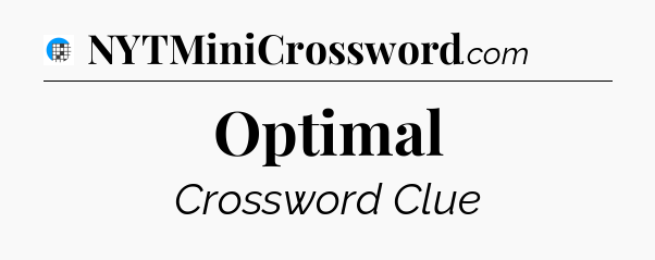 Optimal Crossword Clue