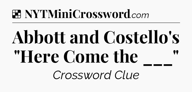 Solution: Abbott and Costello's 